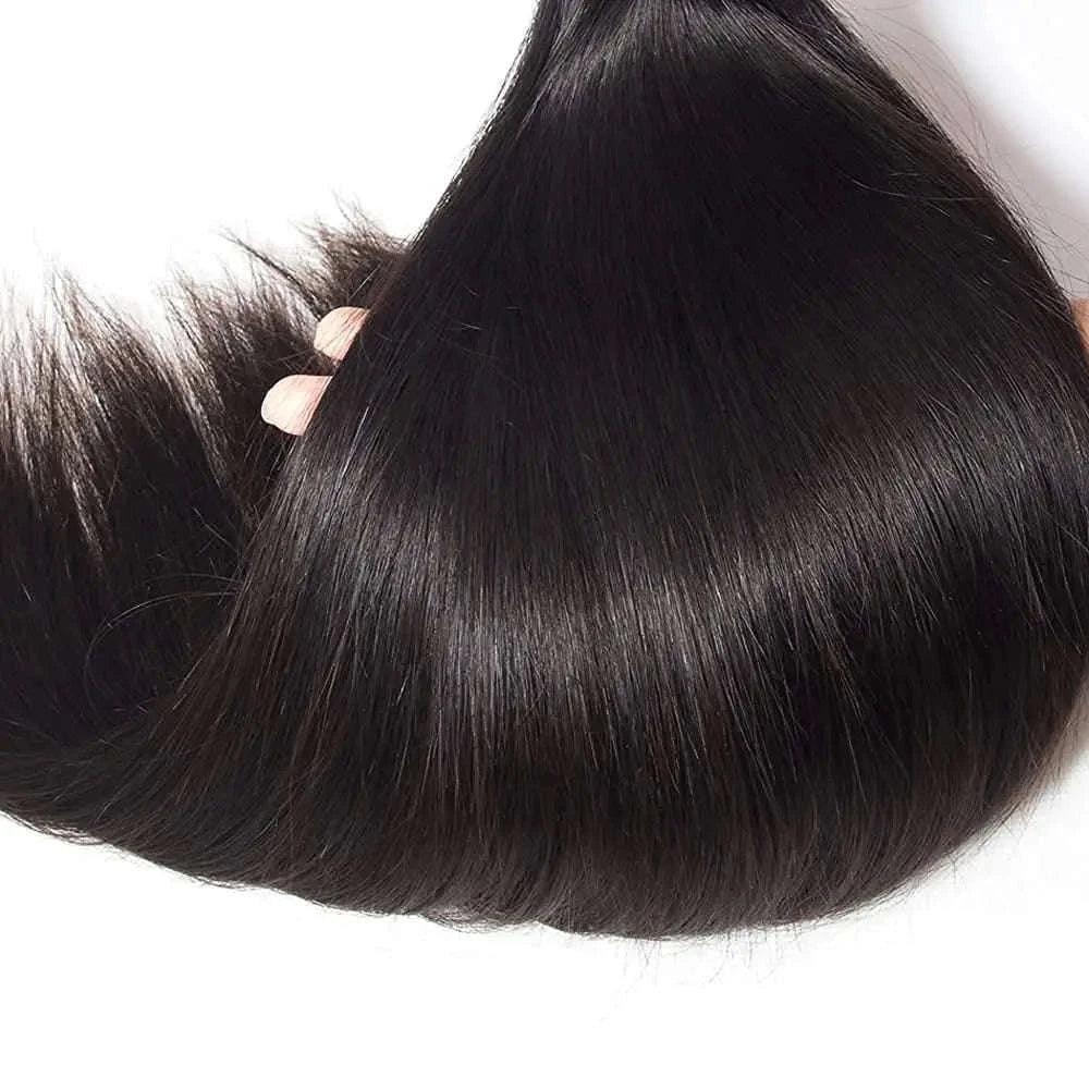 Brazilian Straight Hair Bundles – Natural Human Hair Extensions-Natural Color / Remy Hair / 10A|france|24 24 24