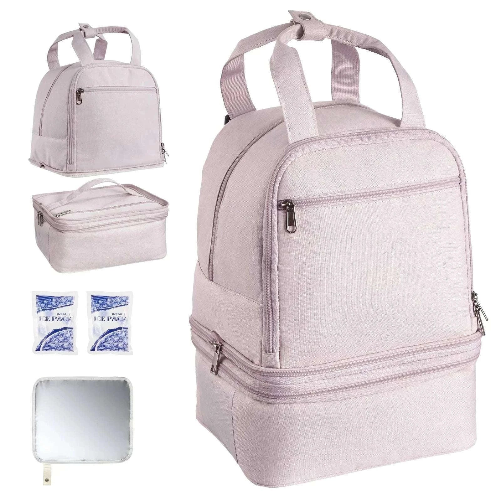 Breast Pump Backpack with Insulated Storage for Travel & Work-Pink / United States