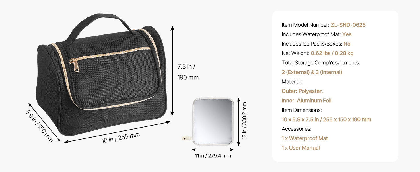 Portable Breast Pump Bag with Insulated Storage & Waterproof Mat