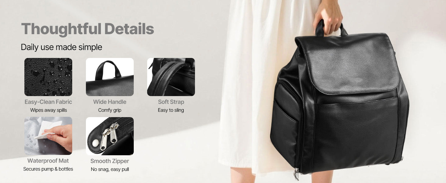 Breast Pump Backpack with Ice Pack & Organized Storage for Travel