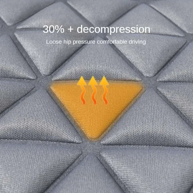Breathable 3D Massage Car Seat Cushion Cover-Black square pad