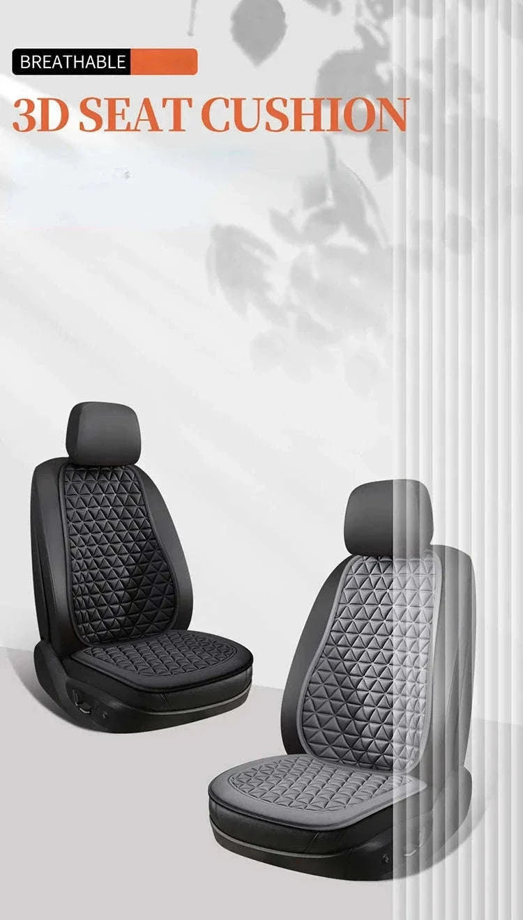 Breathable 3D Massage Car Seat Cushion Cover-Black square pad