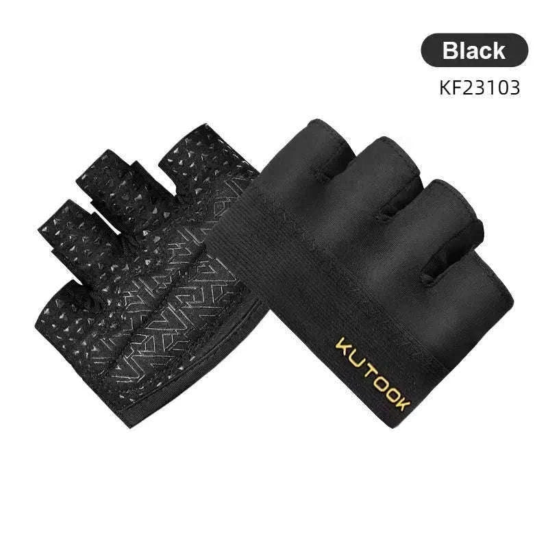 Breathable Anti-Slip Fitness Gloves for Gym and Cycling-103-black / XL-EU