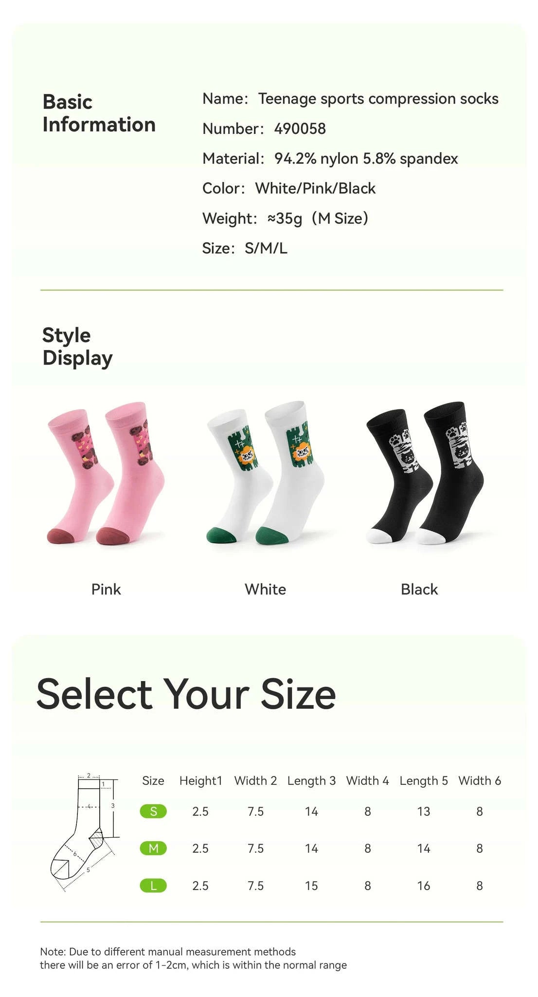 Breathable Compression Cycling Socks with Non-Slip Grip (2 Pairs)-490058-AC 2pairs / L(EUR 34-36)
