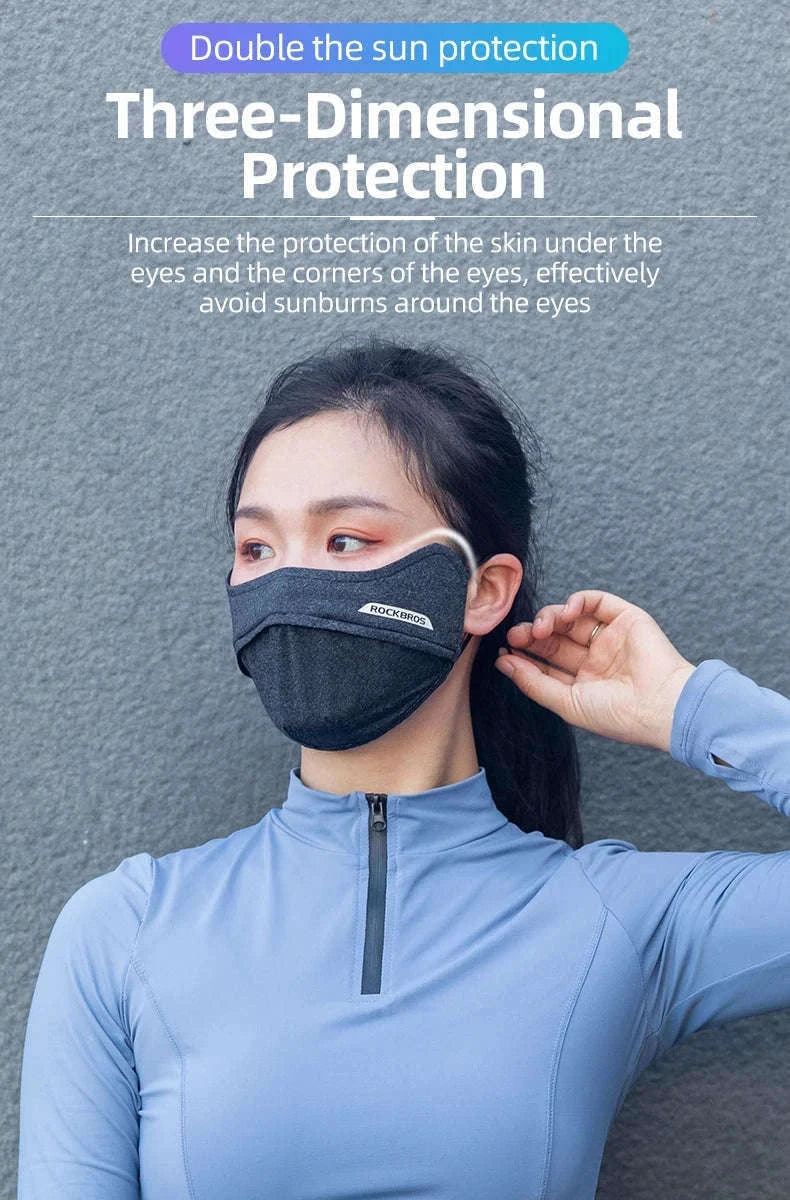 Breathable Cycling Face Mask Ice Silk UV Protection Scarf-KZ002BK 1pcs