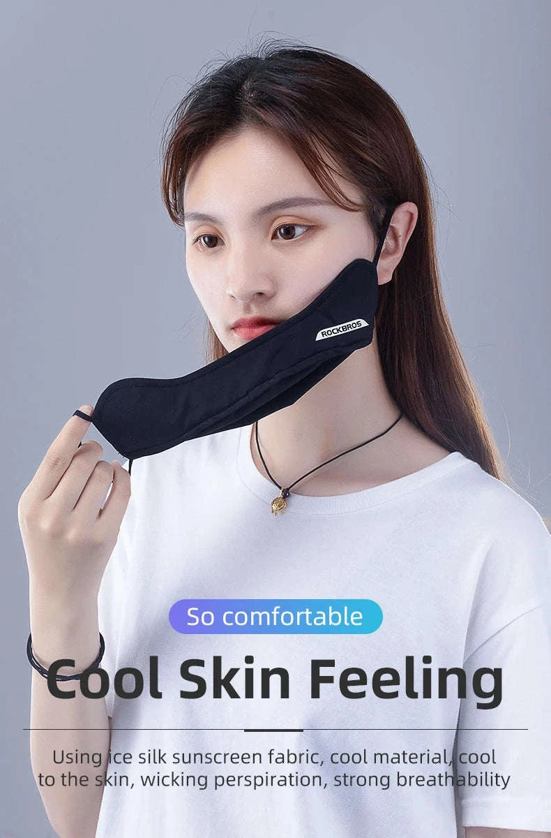 Breathable Cycling Face Mask Ice Silk UV Protection Scarf-KZ002BK 1pcs