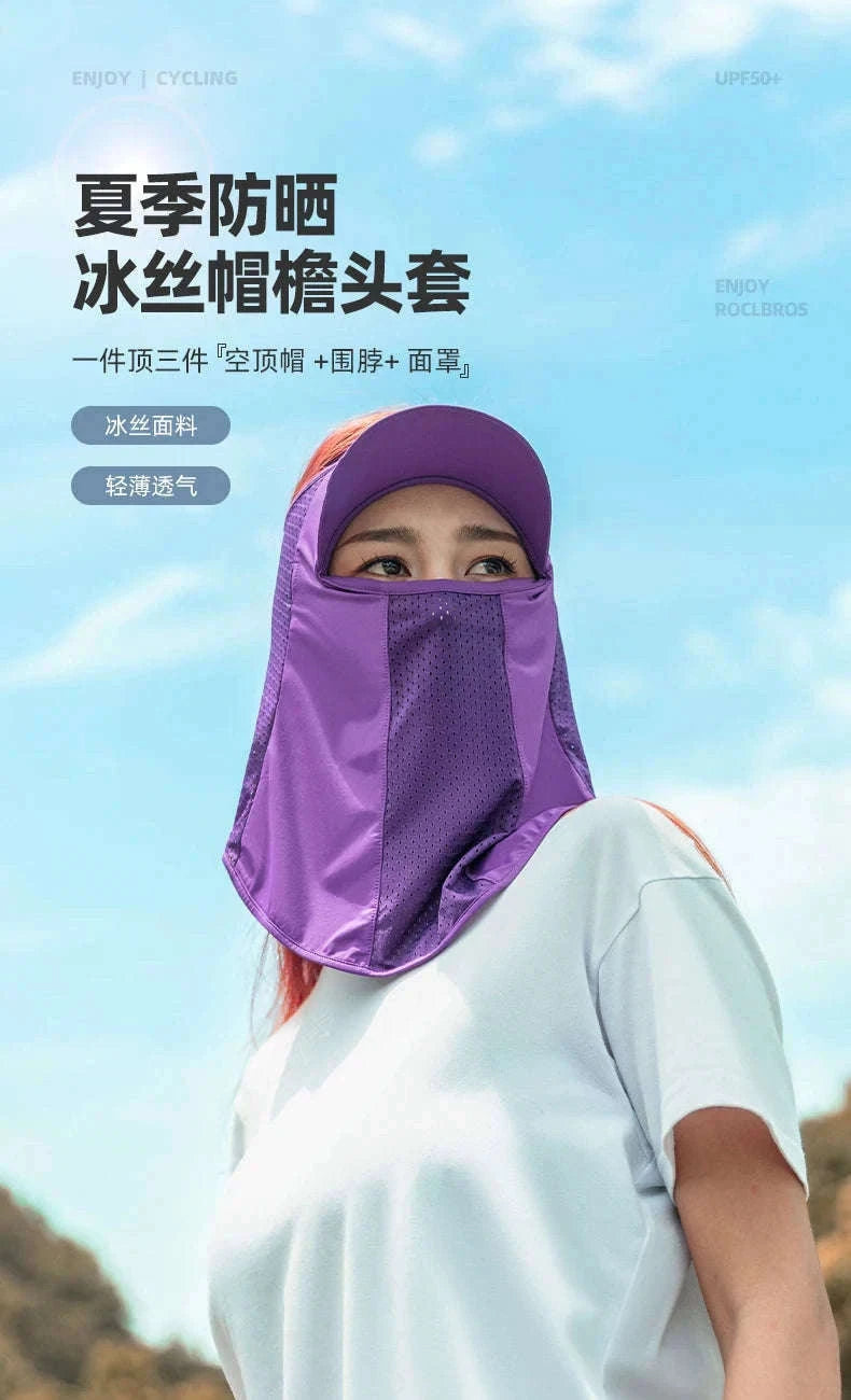 Breathable Cycling Face Mask with Brim for Summer Sun Protection-13230013001