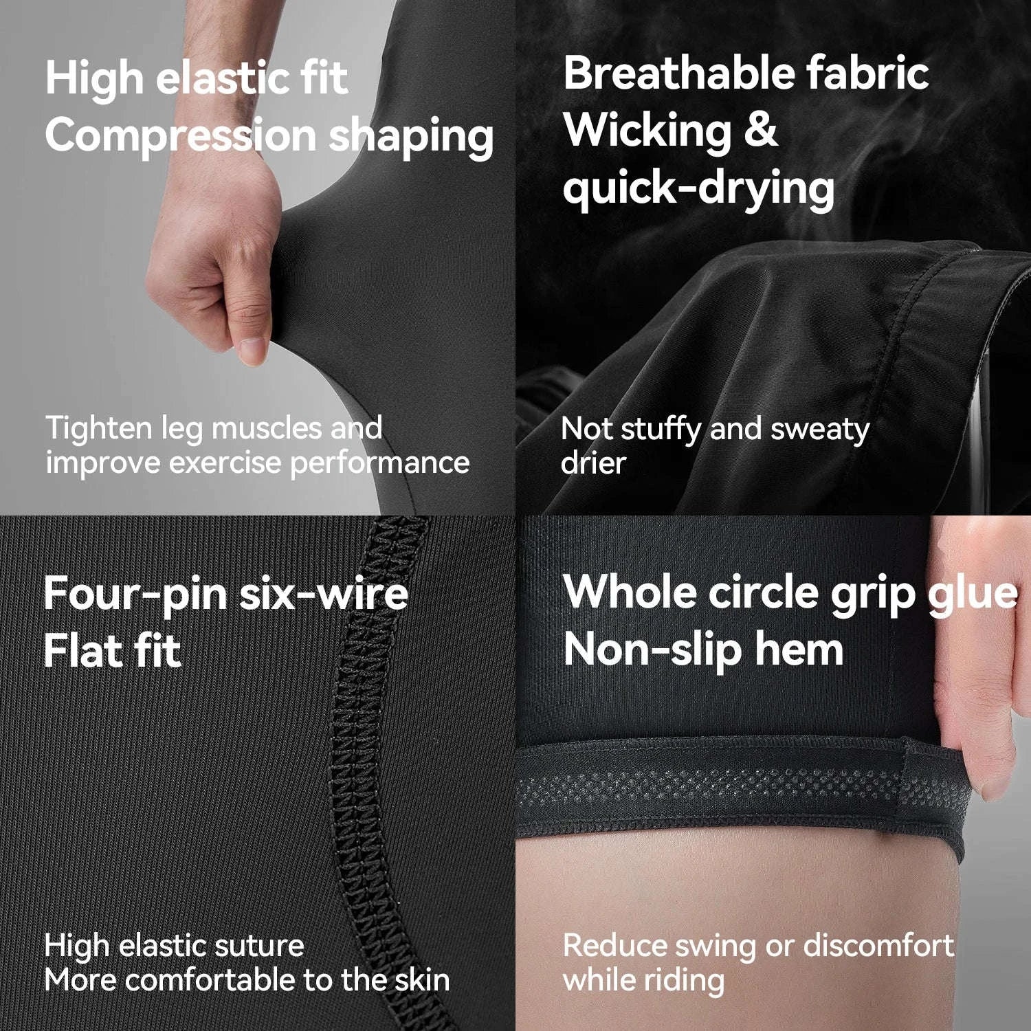 Breathable Cycling Shorts with 3D Sponge Padding for Comfortable Rides-RK1008 / Asian S(EUR XS)