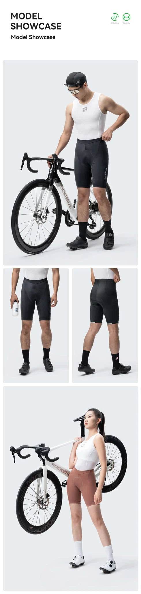 Breathable Cycling Shorts with 3D Sponge Padding for Comfortable Rides-RK1008 / Asian S(EUR XS)