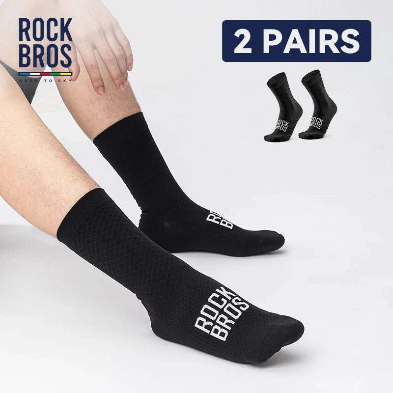 Breathable Cycling Socks High-Elastic Shock Absorbing 2 Pairs-49210016-WT / S(EUR 36-38)