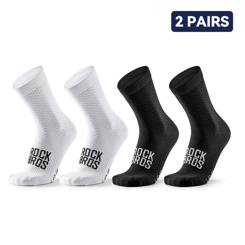 Breathable Cycling Socks High-Elastic Shock Absorbing 2 Pairs-49210016-WT / S(EUR 36-38)