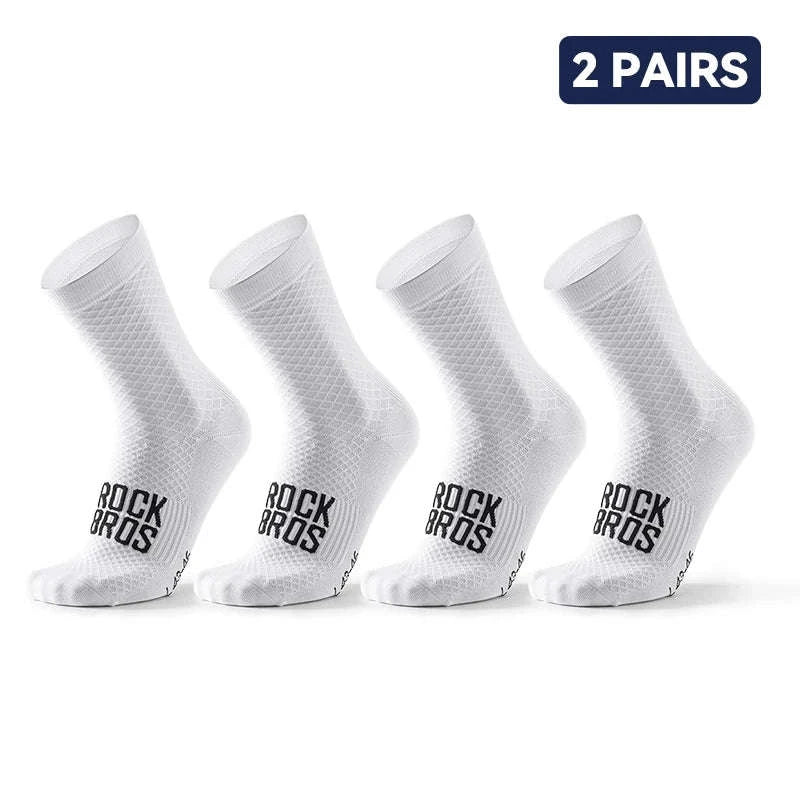 Breathable Cycling Socks High-Elastic Shock Absorbing 2 Pairs-49210016-WT / S(EUR 36-38)