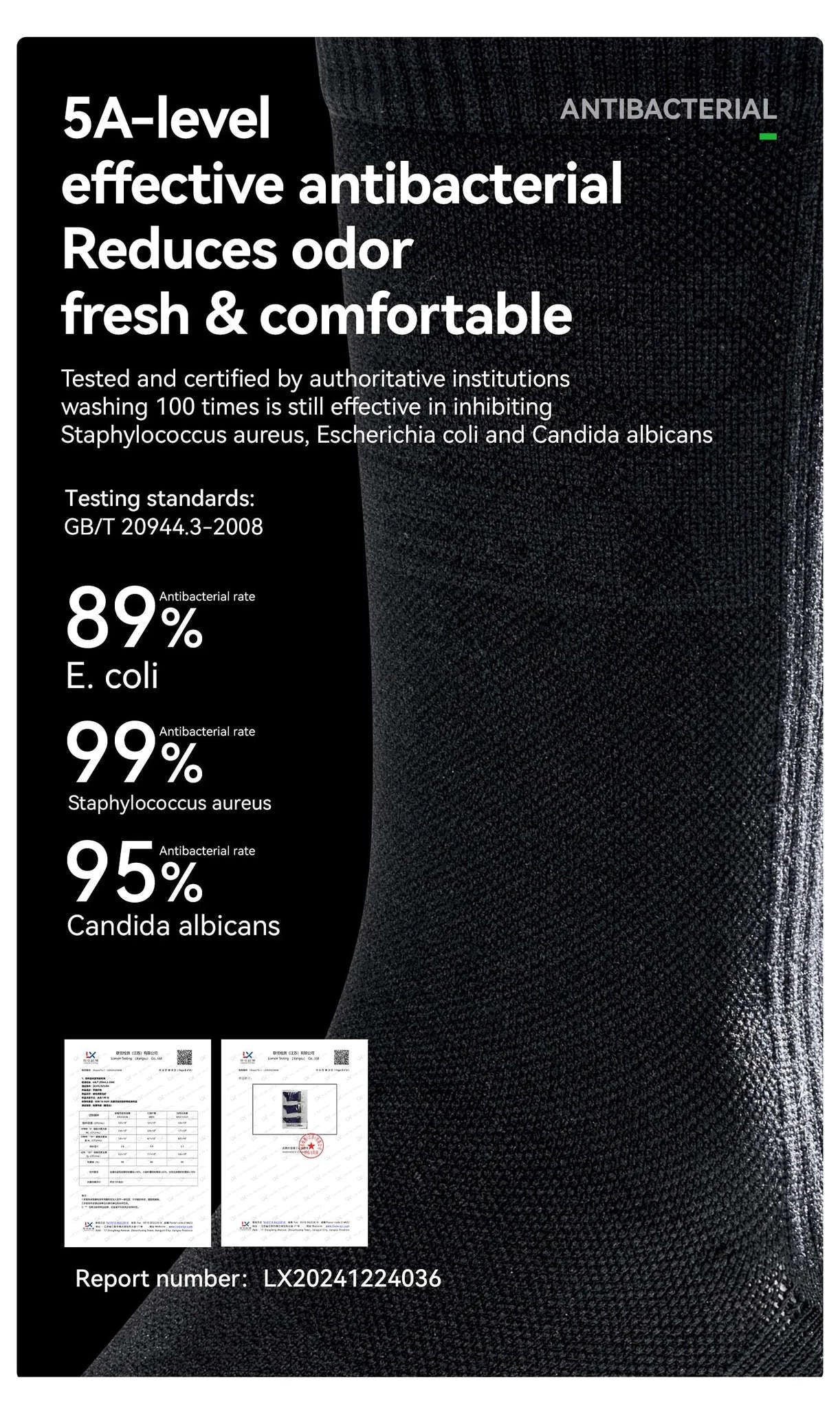 Breathable Cycling Socks Quick-Dry Knee-High for Running & Riding-490068-b / S(EUR 35-38)