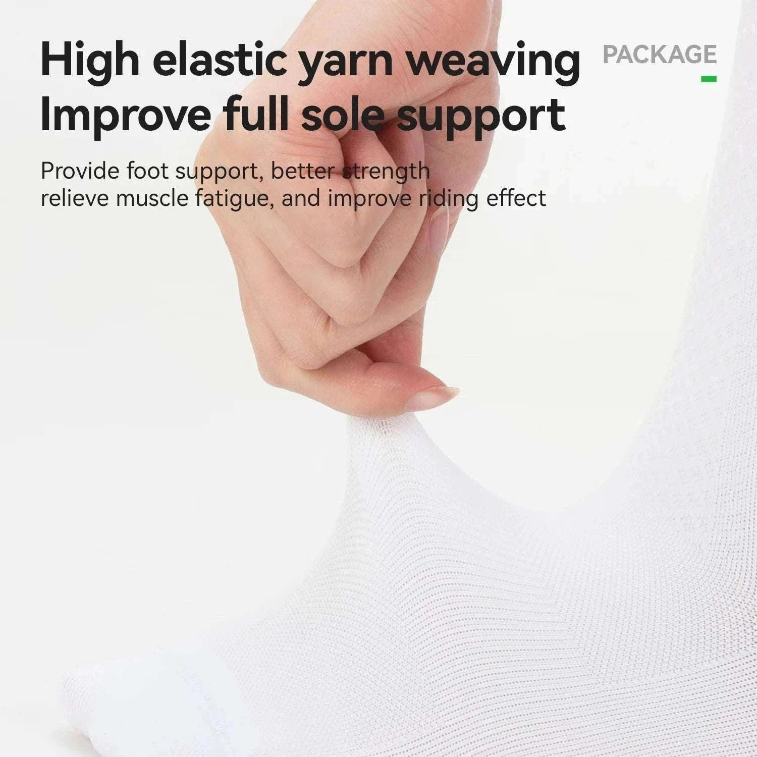 Breathable Cycling Socks with Antibacterial Knit & Reflective Heel-490067-wt / L(EUR 43-46)
