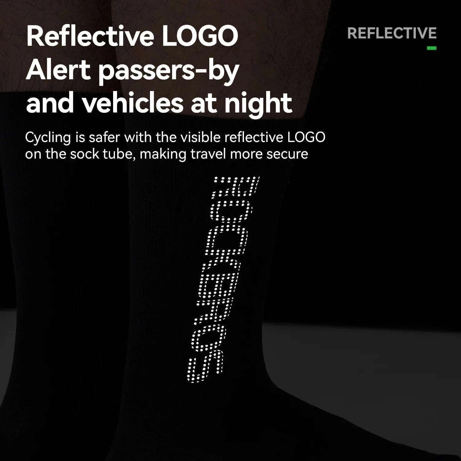 Breathable Cycling Socks with Antibacterial Knit & Reflective Heel-490067-wt / L(EUR 43-46)