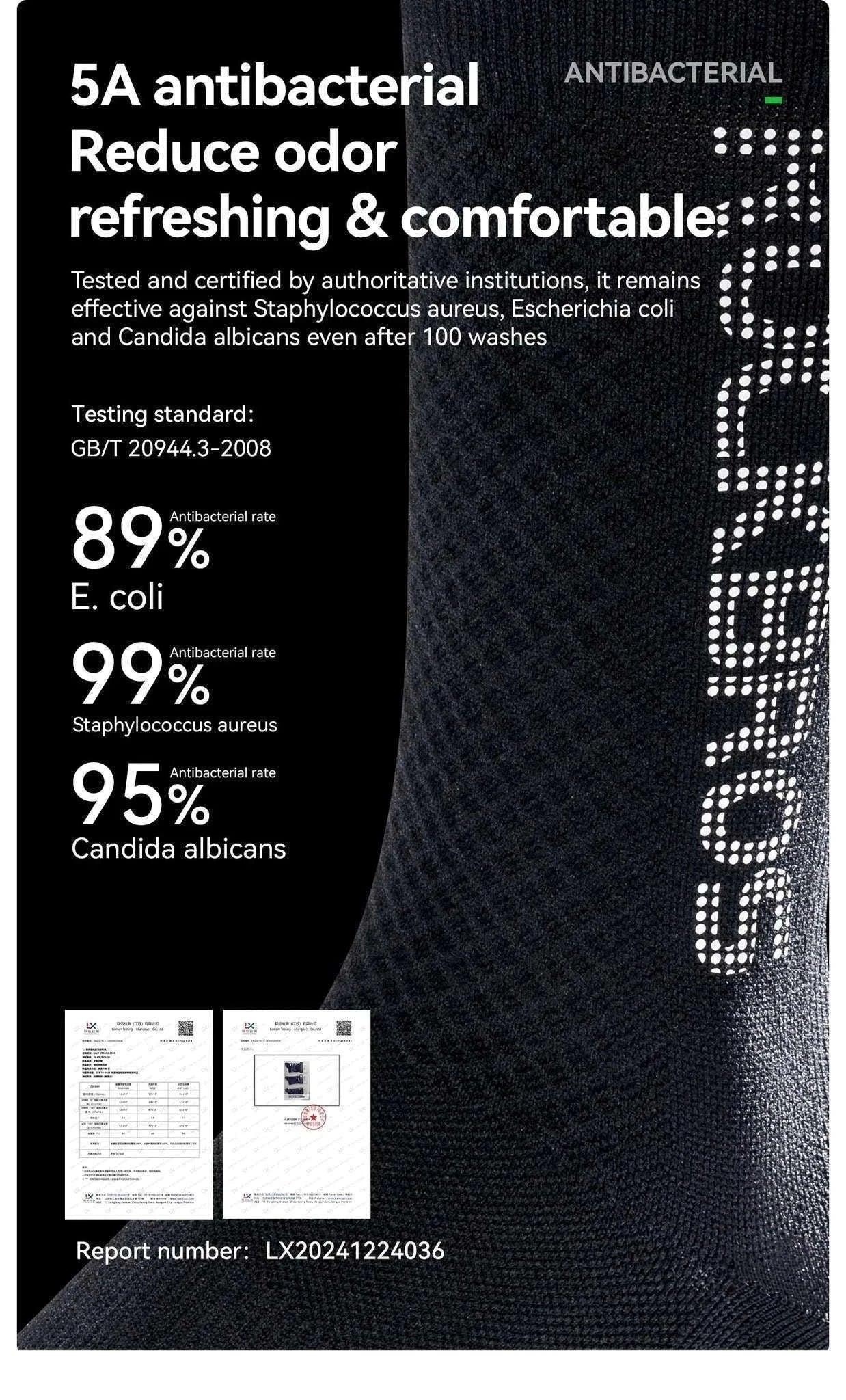 Breathable Cycling Socks with Antibacterial Knit & Reflective Heel-490067-wt / L(EUR 43-46)