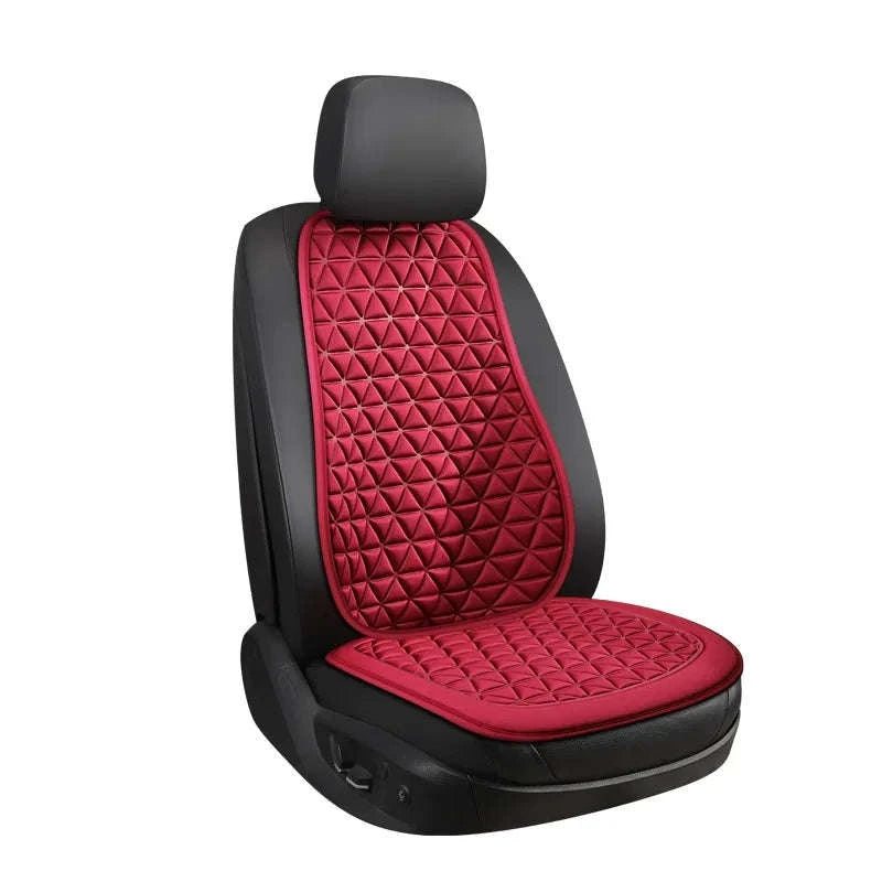 Breathable Fabric Car Seat Cover – 3D Massage Seat Cushion-Red 1Set