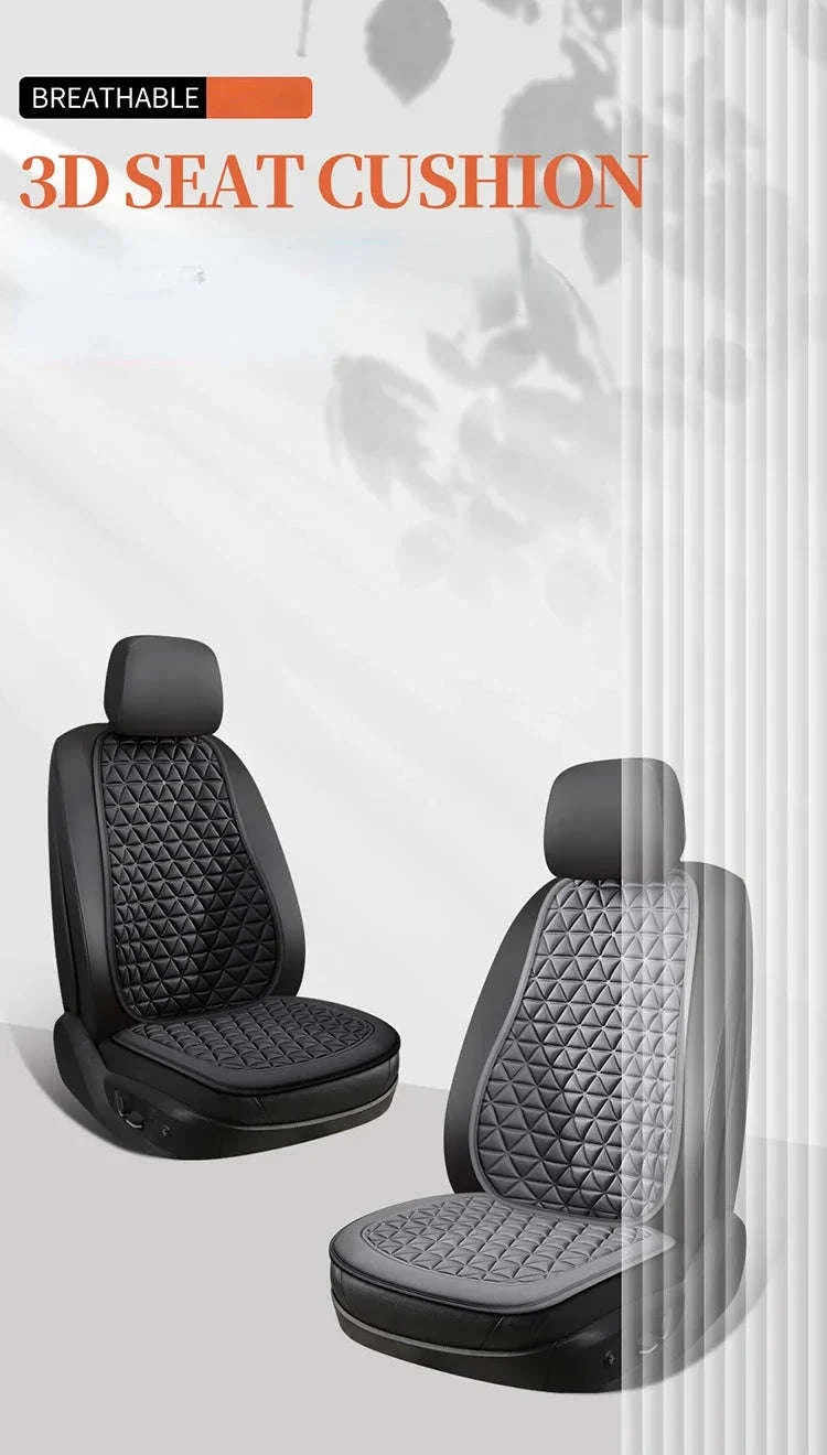 Breathable Fabric Car Seat Cover – 3D Massage Seat Cushion-Red 1Set