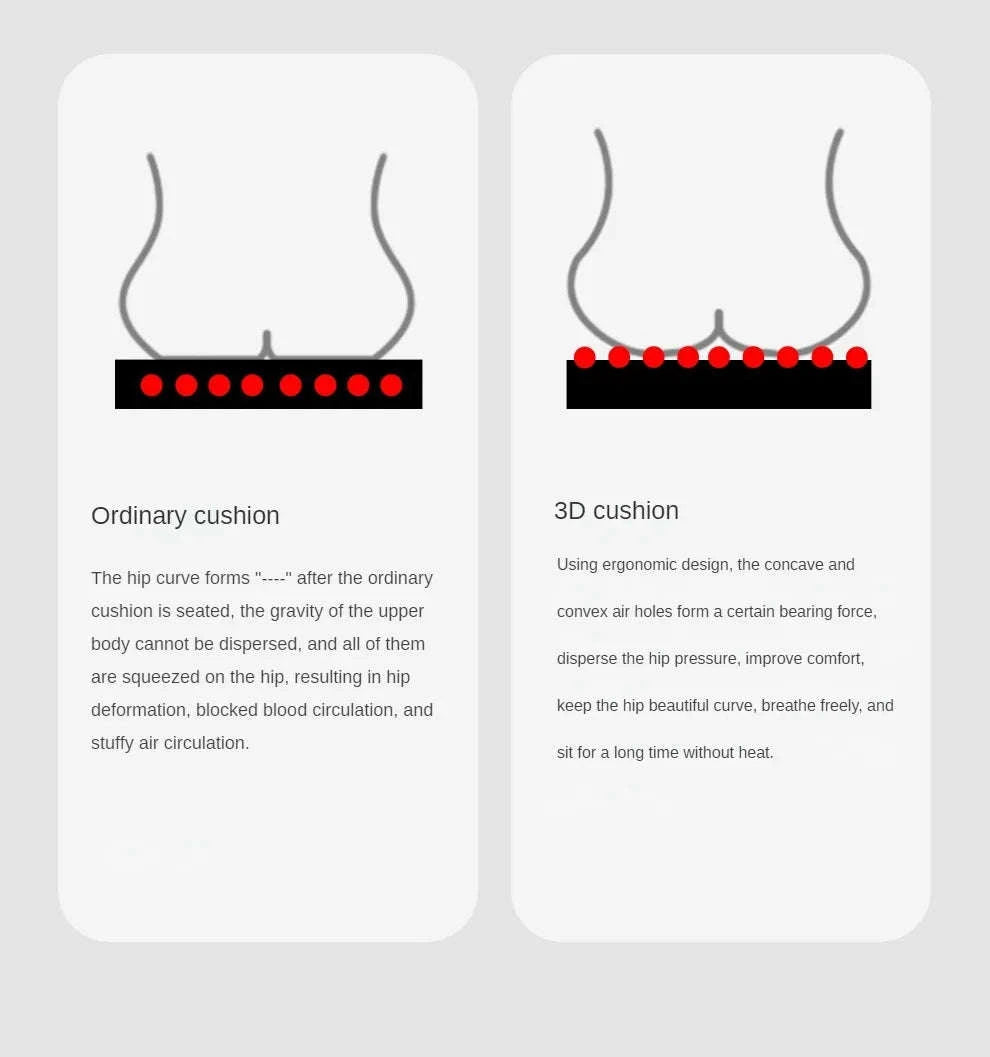 Breathable Fabric Car Seat Cover – 3D Massage Seat Cushion-Red 1Set