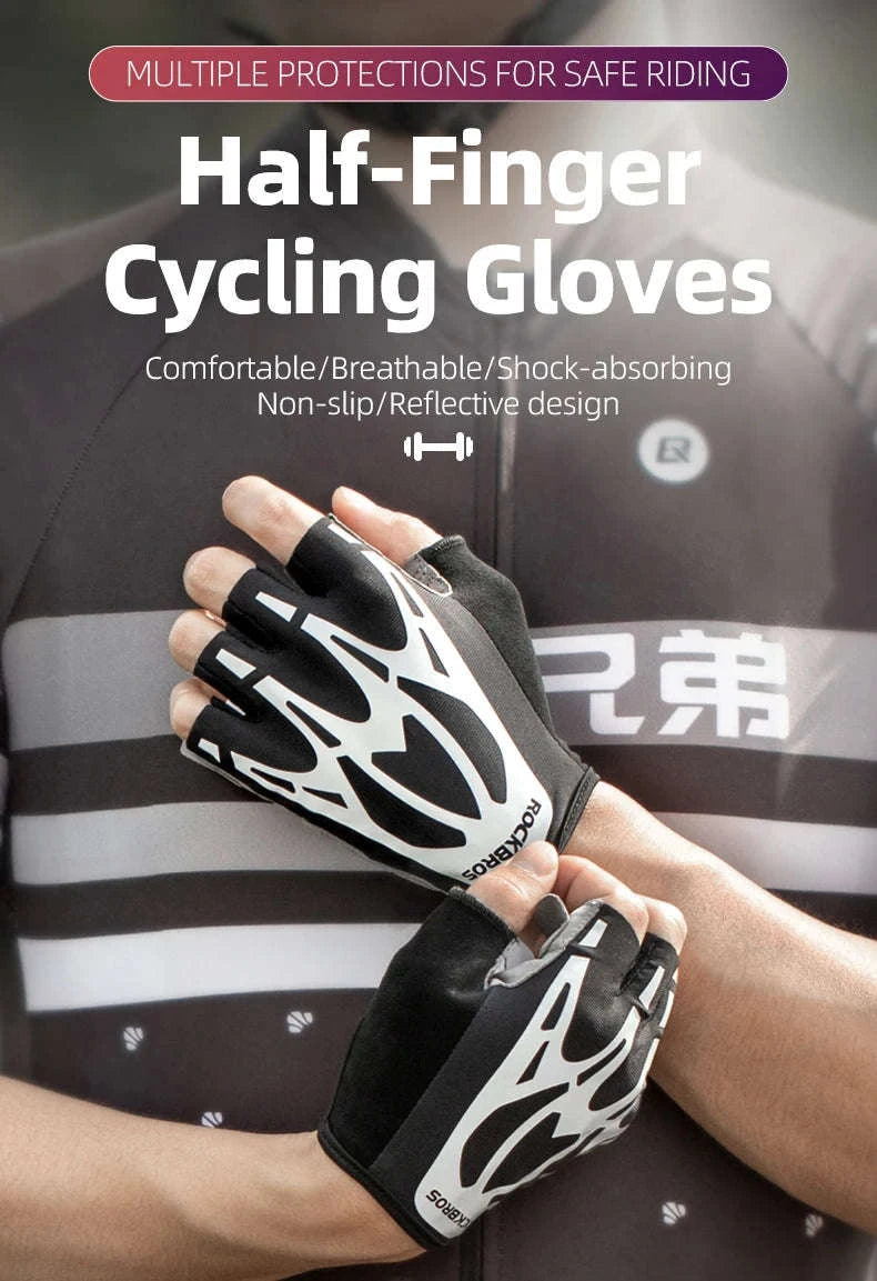 Breathable Half Finger Cycling Gloves Shockproof MTB Bike Gloves-S227 / S