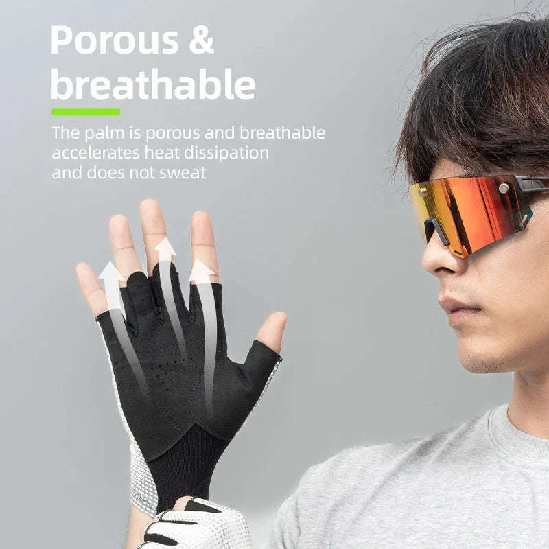Breathable Half Finger Cycling Gloves with Anti-Slip Grip-S296-yellow / M