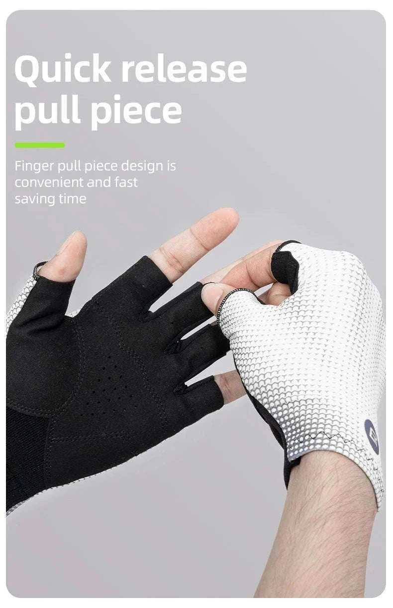Breathable Half Finger Cycling Gloves with Anti-Slip Grip-S296-yellow / M