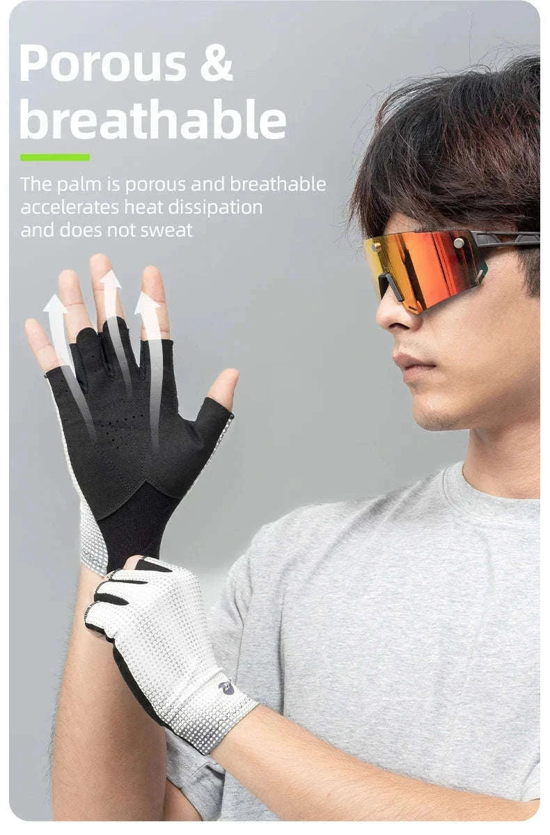Breathable Half Finger Cycling Gloves with Anti-Slip Grip-S296-yellow / M