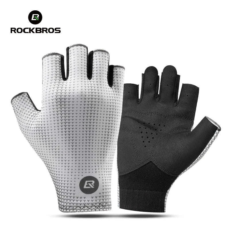 Breathable Half Finger Cycling Gloves with Anti-Slip Grip-S296-yellow / M