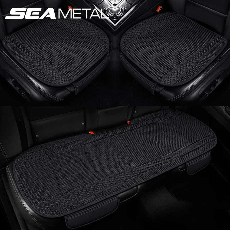 Breathable Ice Silk Car Seat Cover-Black 3pcs