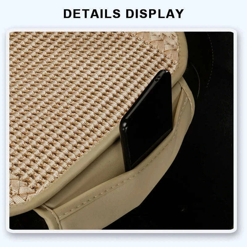 Breathable Ice Silk Car Seat Cover-Black 3pcs