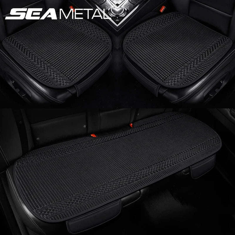 Breathable Ice Silk Car Seat Cover-Black 3pcs