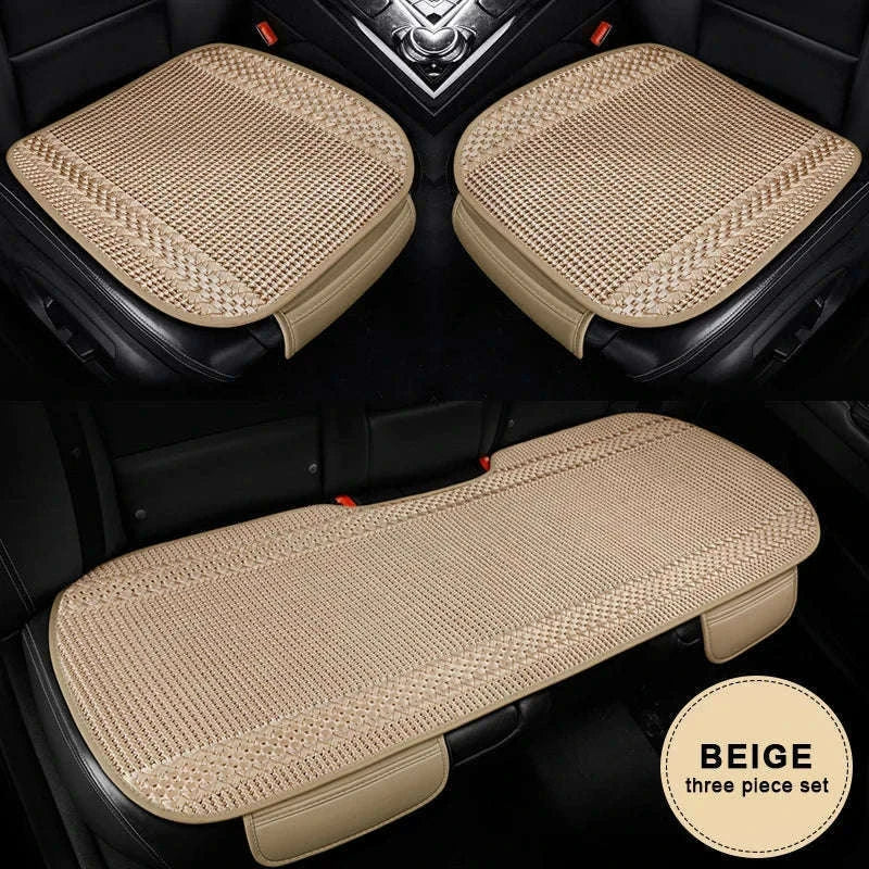 Breathable Ice Silk Car Seat Cover-Black 3pcs