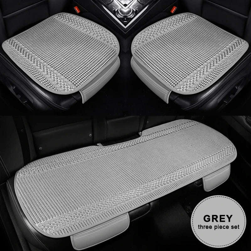 Breathable Ice Silk Car Seat Cover-Black 3pcs