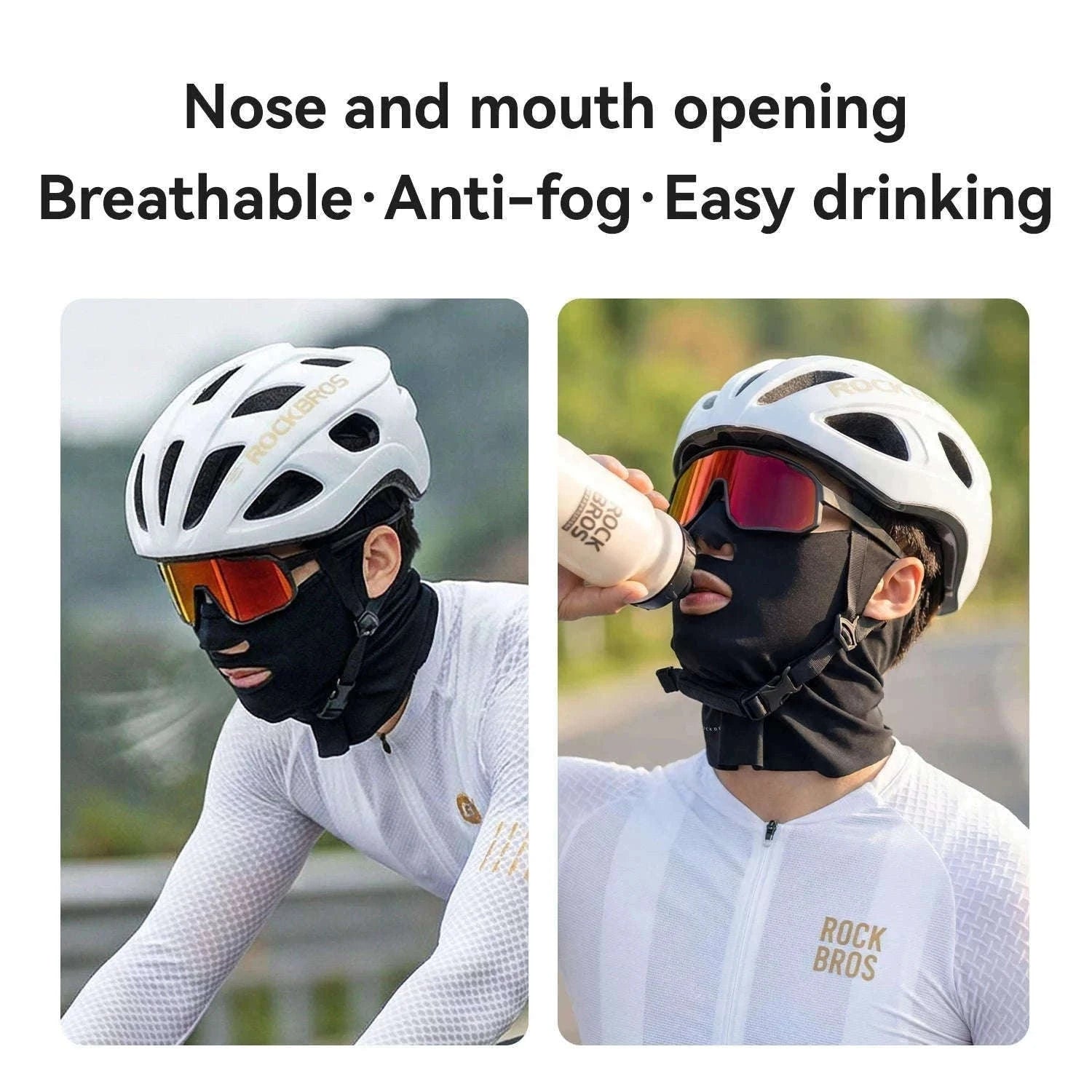 Breathable Ice Silk Face Scarf UV Protection Cycling Mask-MZ024-BK / One Size