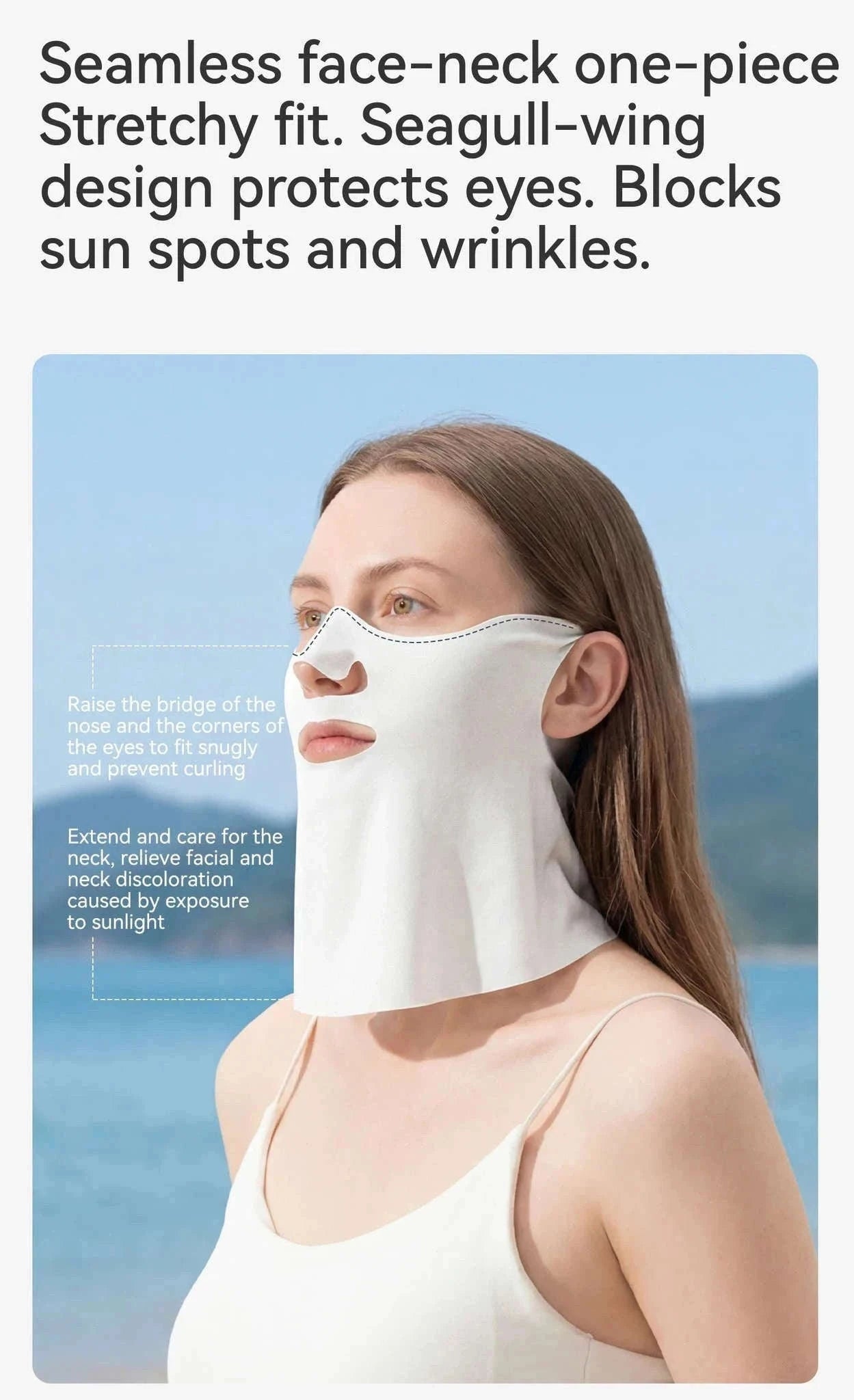 Breathable Ice Silk Face Scarf UV Protection Cycling Mask-MZ024-BK / One Size