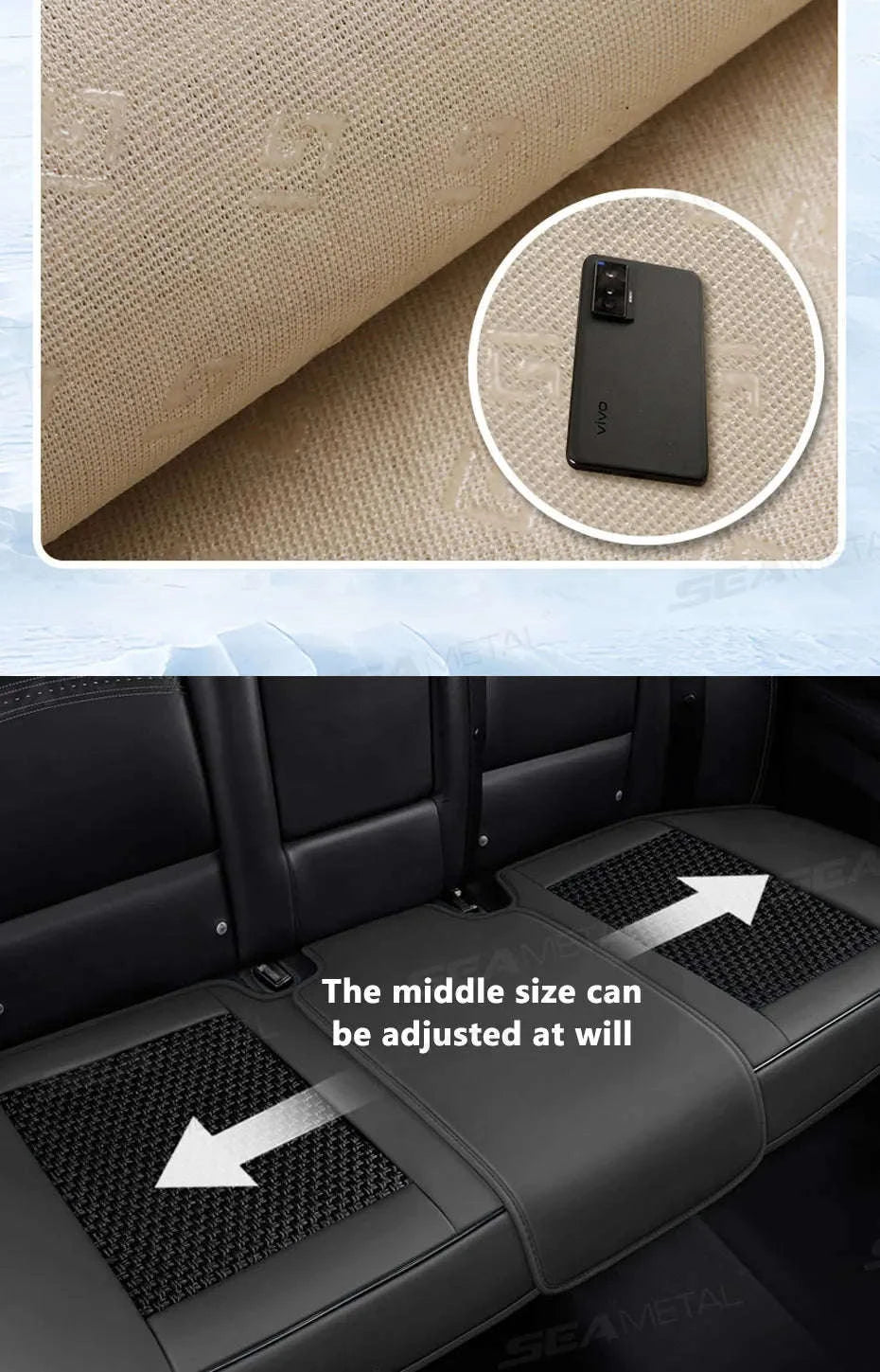 Breathable Ice Silk Front Seat Cover-Black-Front-1pc