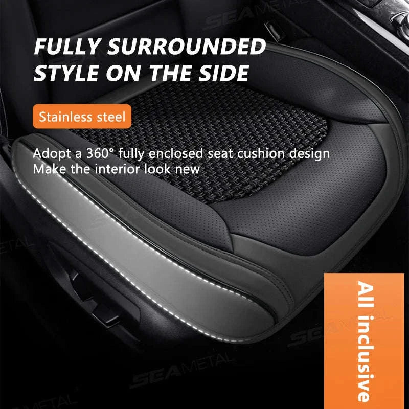Breathable Ice Silk Front Seat Cover-Black-Front-1pc