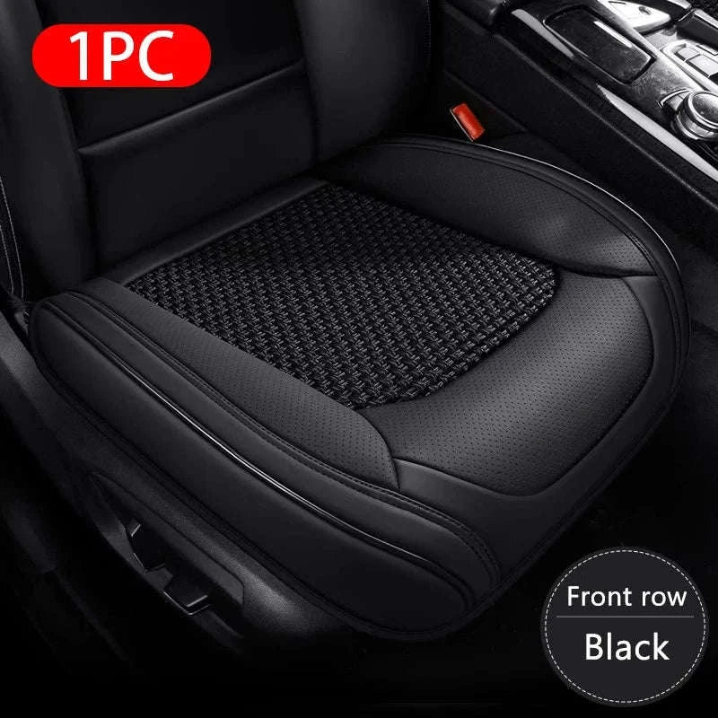 Breathable Ice Silk Front Seat Cover-Black-Front-1pc