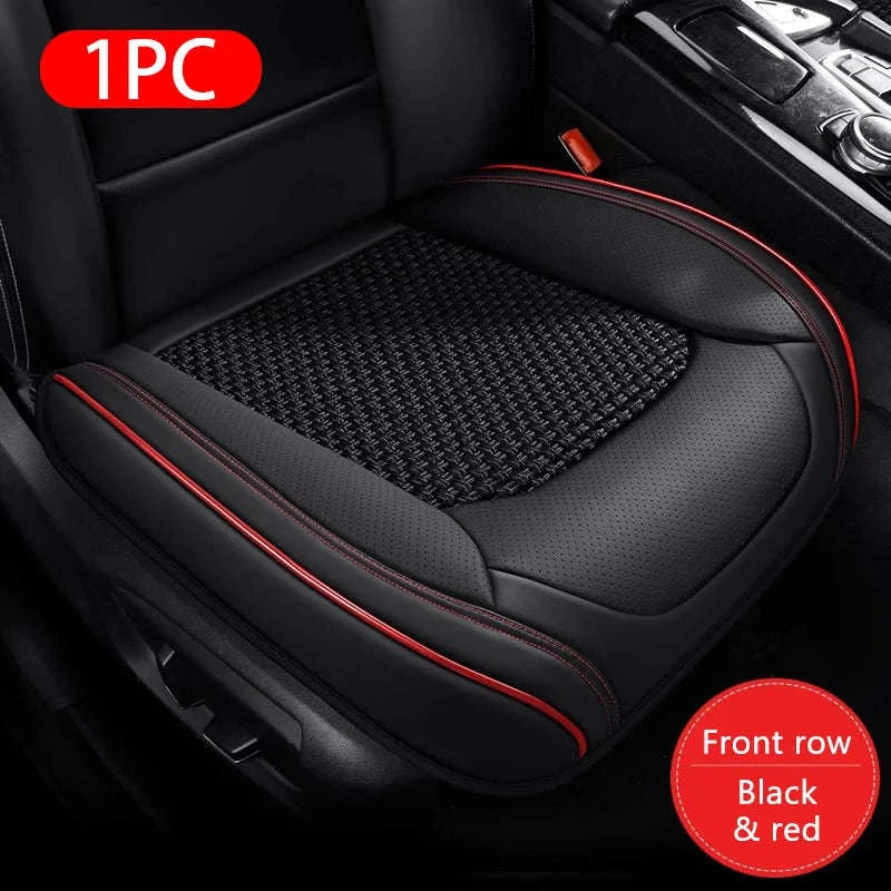 Breathable Ice Silk Front Seat Cover-Black-Front-1pc