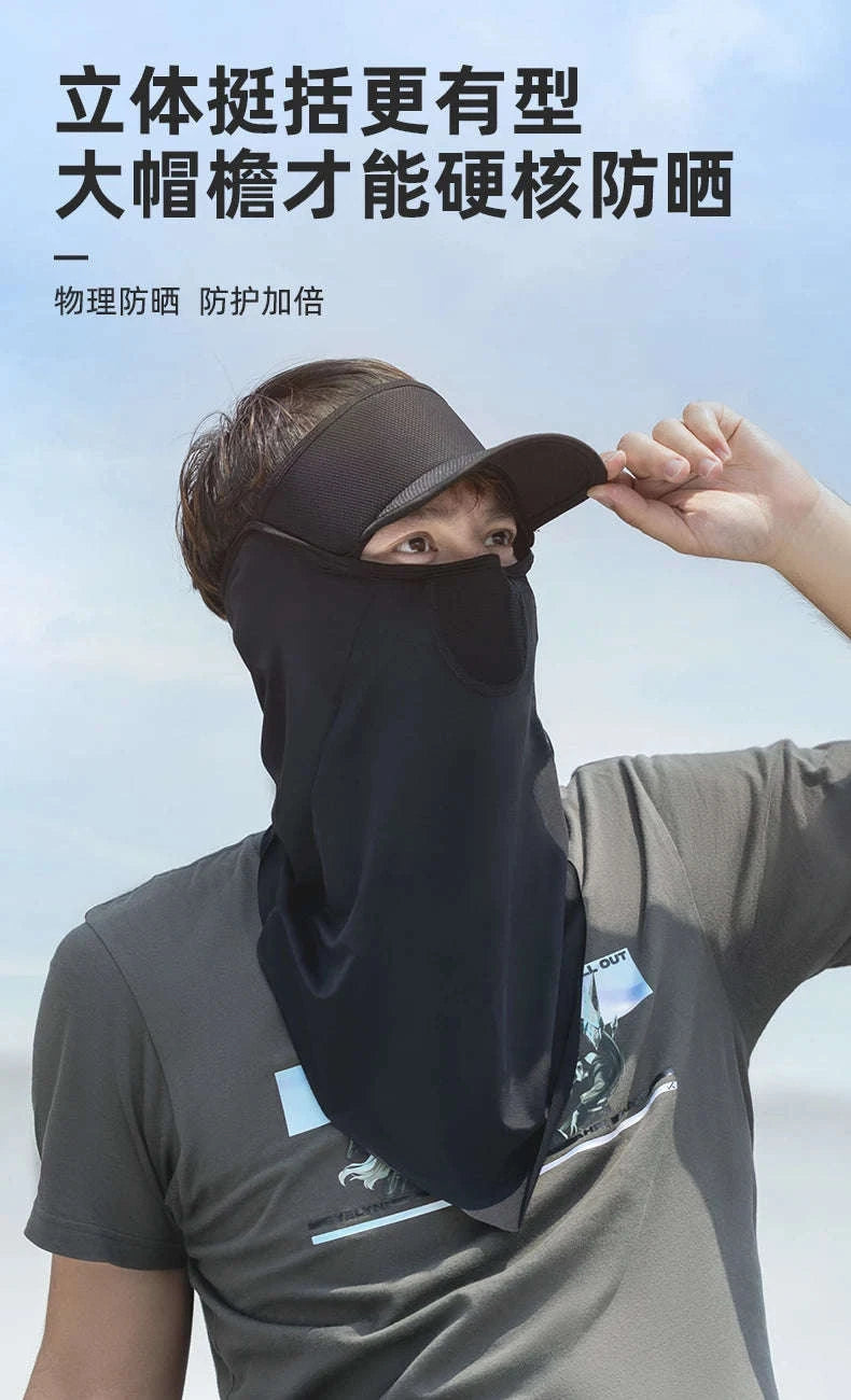 Breathable Ice Silk UV Face Scarf Mask for Sun Protection Outdoors-11220003001