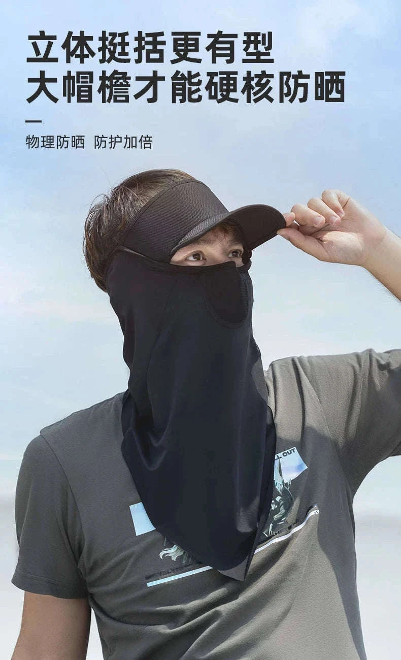 Breathable Ice Silk UV Face Scarf Mask for Sun Protection Outdoors-11220003001