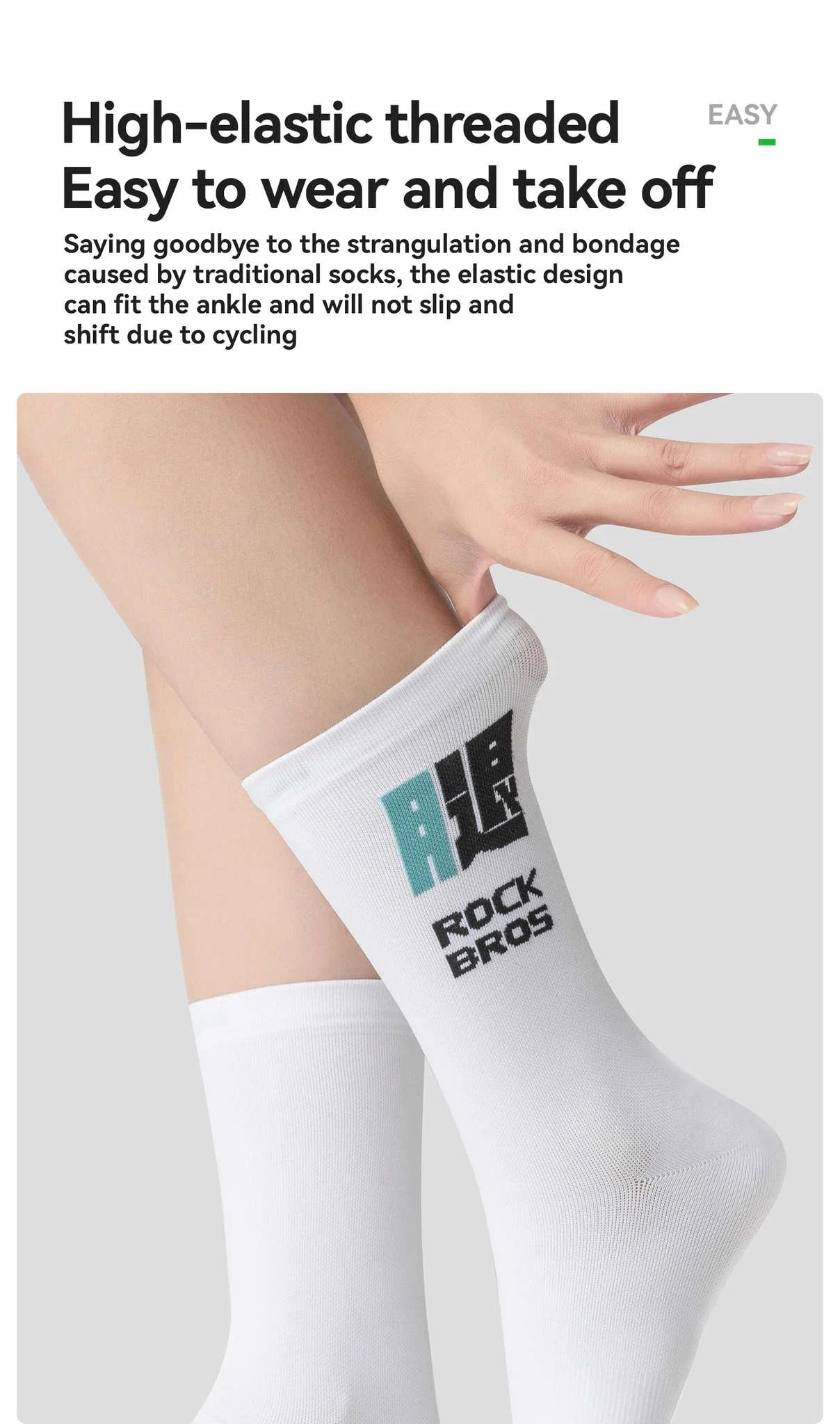 Breathable Knee-High Cycling Socks – Sweat-Wicking, Soft Stretch Fit-490009-2 / S(EUR 36-38)