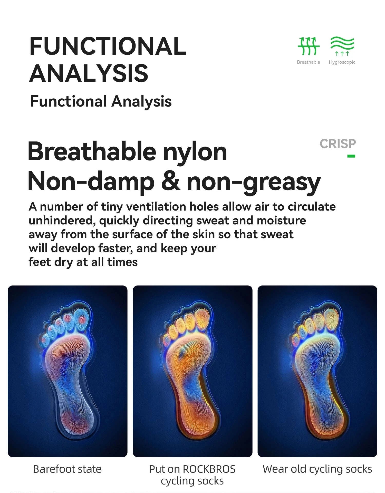 Breathable Knee-High Cycling Socks – Sweat-Wicking, Soft Stretch Fit-490009-2 / S(EUR 36-38)