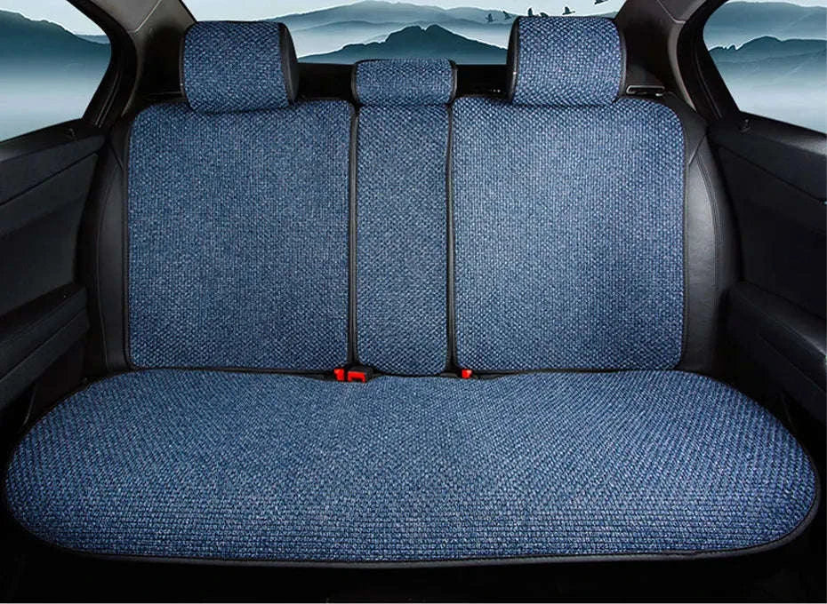 Breathable Linen Car Seat Cover-1PC Front Coffee