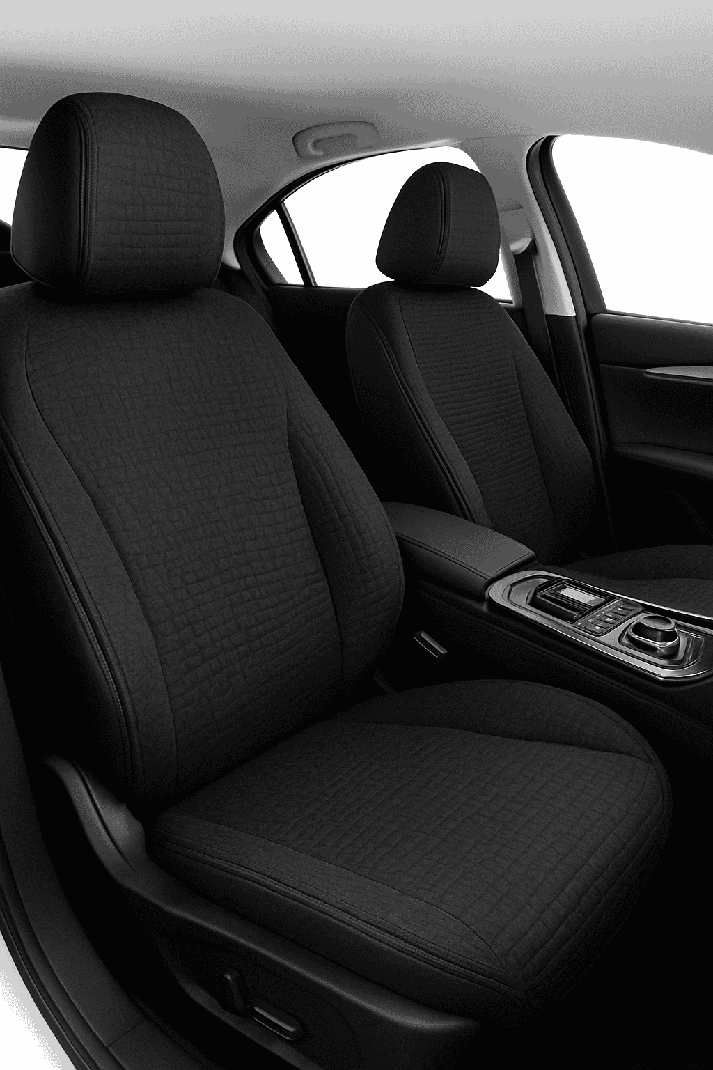 Breathable Linen Car Seat Cover-Gray front 1pc