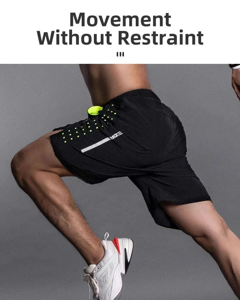 Breathable Quick-Dry Running Shorts with UV Protection for Men-LKK014 / Asian L(EUR M)