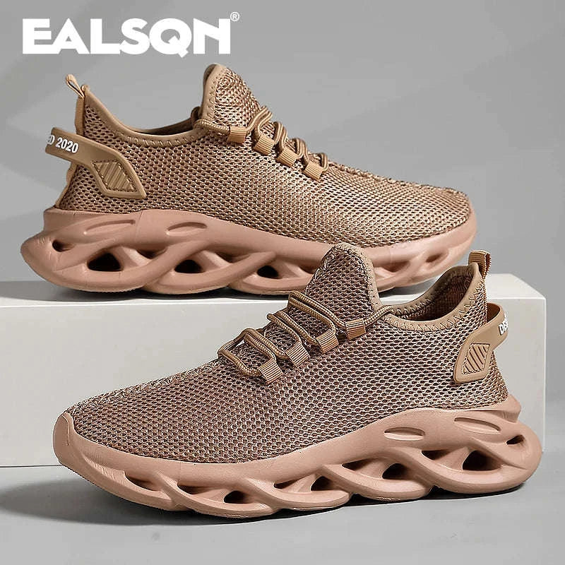 Breathable Running Shoes – Lightweight Mesh Sneakers-Black / 44