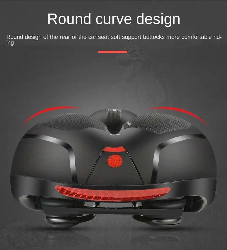 Breathable Shock Absorbing Bike Saddle Wide Comfort Seat MTB Road-Blue