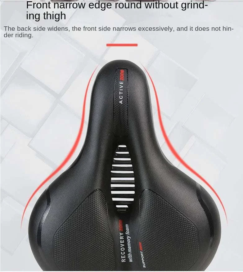 Breathable Shock Absorbing Bike Saddle Wide Comfort Seat MTB Road-Blue
