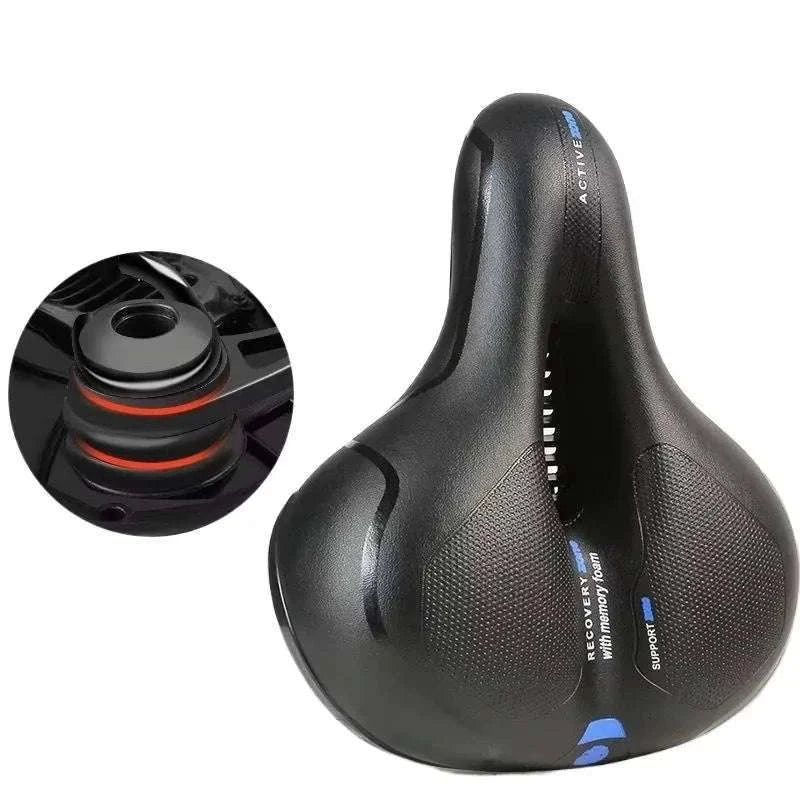 Breathable Shock Absorbing Bike Saddle Wide Comfort Seat MTB Road-Red